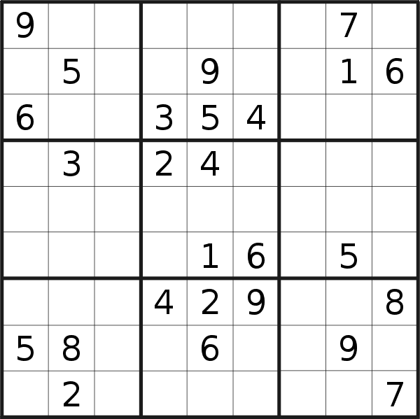 Sudoku puzzle for <br />Sunday, 21st of February 2021