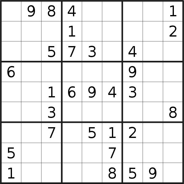 Sudoku puzzle for <br />Wednesday, 24th of February 2021