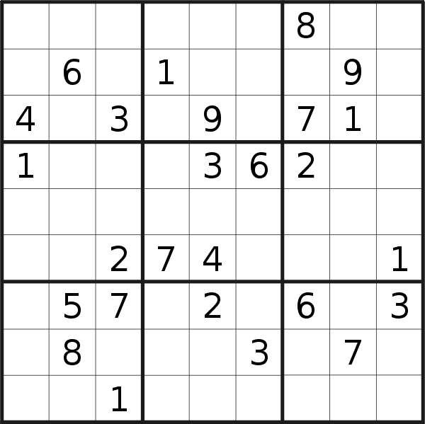 Sudoku puzzle for <br />Thursday, 11th of March 2021