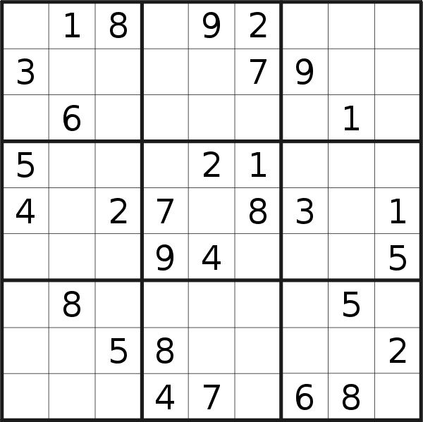 Sudoku puzzle for <br />Friday, 12th of March 2021