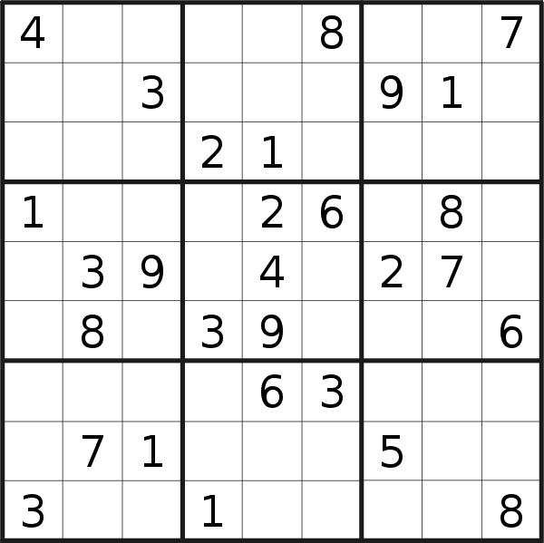 Sudoku puzzle for <br />Wednesday, 17th of March 2021