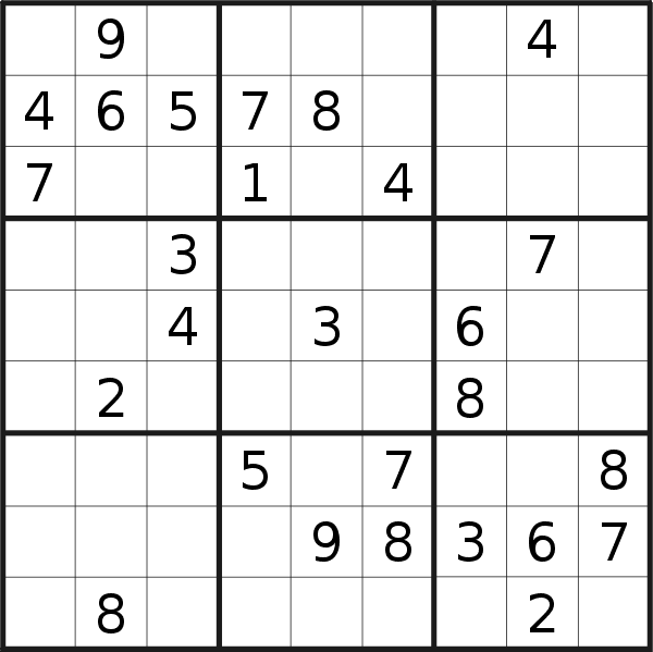 Sudoku puzzle for <br />Saturday, 20th of March 2021