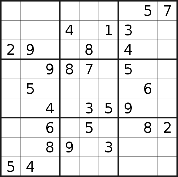 Sudoku puzzle for <br />Wednesday, 24th of March 2021
