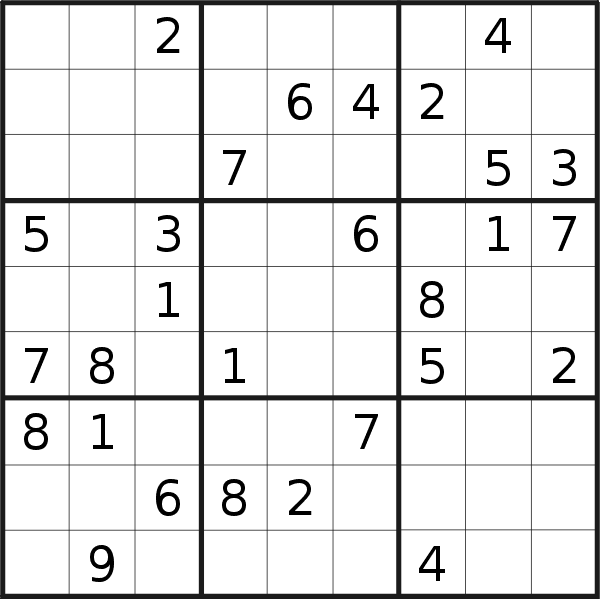 Sudoku puzzle for <br />Saturday, 17th of April 2021