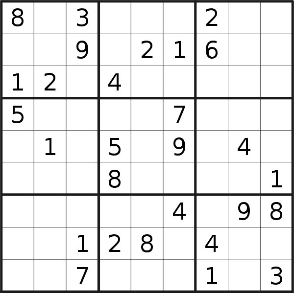 Sudoku puzzle for <br />Sunday, 15th of August 2021