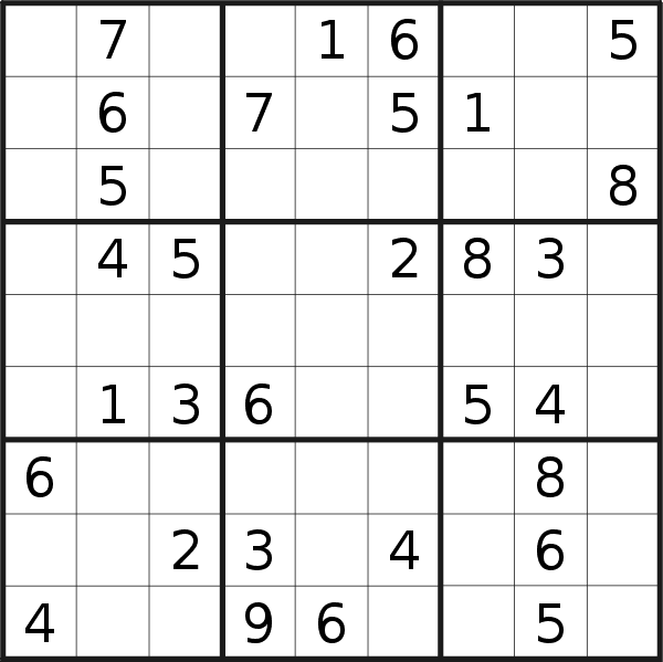 Sudoku puzzle for <br />Saturday, 28th of August 2021