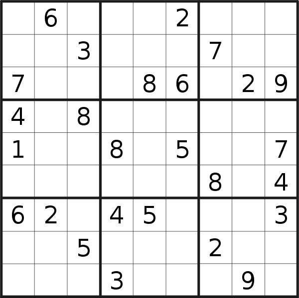Sudoku puzzle for <br />Saturday, 4th of September 2021