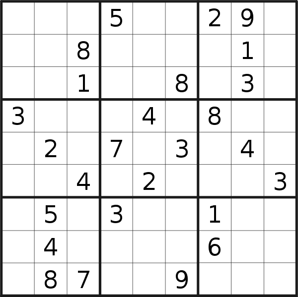 Sudoku puzzle for <br />Tuesday, 7th of September 2021