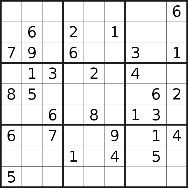 Sudoku puzzle for <br />Thursday, 20th of January 2022
