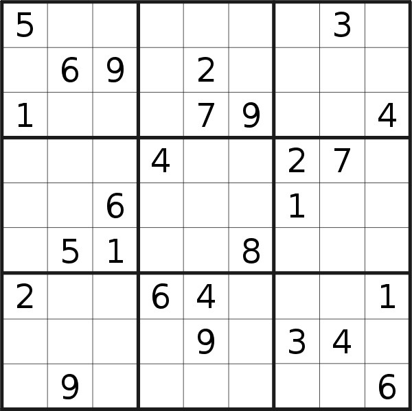 Sudoku puzzle for <br />Friday, 21st of January 2022
