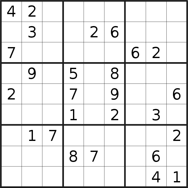 Sudoku puzzle for <br />Monday, 24th of January 2022