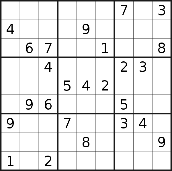 Sudoku puzzle for <br />Tuesday, 25th of January 2022