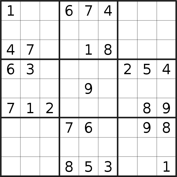 Sudoku puzzle for <br />Thursday, 27th of January 2022