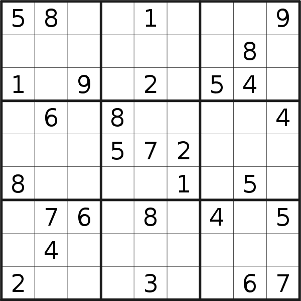 Sudoku puzzle for <br />Friday, 28th of January 2022