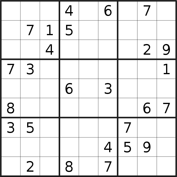 Sudoku puzzle for <br />Sunday, 13th of March 2022
