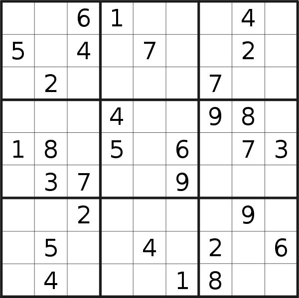 Sudoku puzzle for <br />Friday, 25th of March 2022
