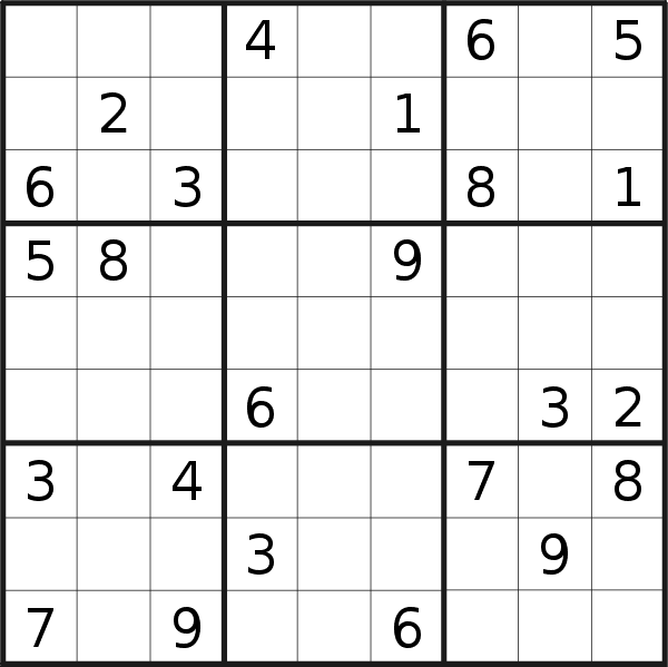 Sudoku puzzle for <br />Saturday, 26th of March 2022