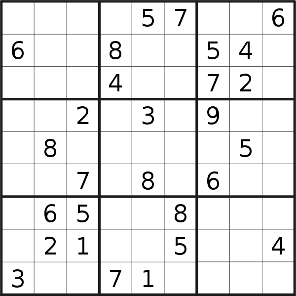 Sudoku puzzle for <br />Tuesday, 29th of March 2022