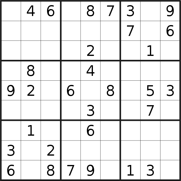 Sudoku puzzle for <br />Sunday, 3rd of April 2022