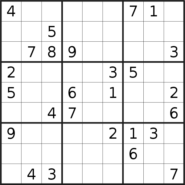 Sudoku puzzle for <br />Wednesday, 6th of April 2022