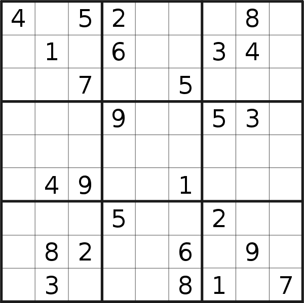 Sudoku puzzle for <br />Thursday, 7th of April 2022