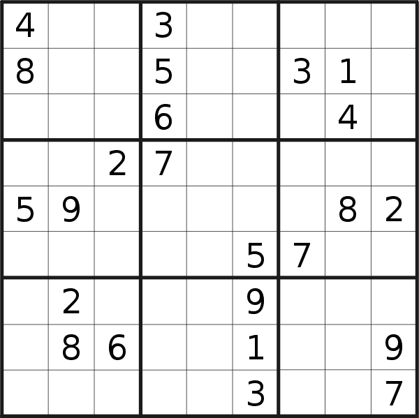 Sudoku puzzle for <br />Friday, 8th of April 2022
