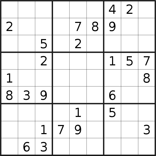 Sudoku puzzle for <br />Friday, 15th of April 2022