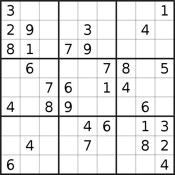 Sudoku puzzle for <br />Saturday, 16th of April 2022