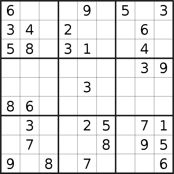 Sudoku puzzle for <br />Thursday, 21st of April 2022