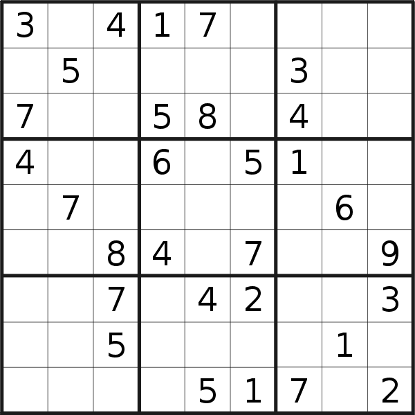 Sudoku puzzle for <br />Sunday, 24th of April 2022