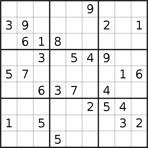 Sudoku puzzle for <br />Monday, 25th of April 2022