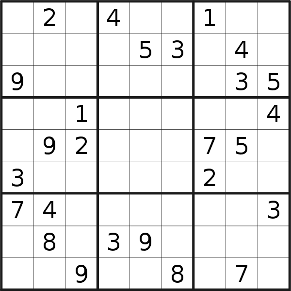 Sudoku puzzle for <br />Tuesday, 26th of April 2022