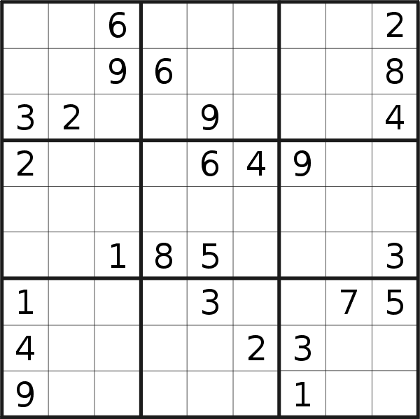 Sudoku puzzle for <br />Monday, 2nd of May 2022