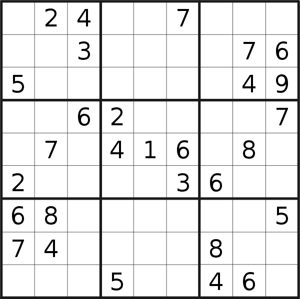 Sudoku puzzle for <br />Thursday, 5th of May 2022
