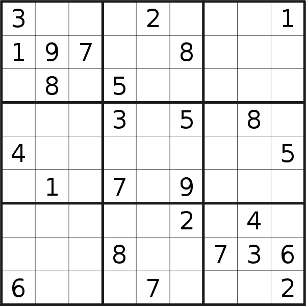 Sudoku puzzle for <br />Saturday, 7th of May 2022