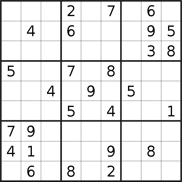 Sudoku puzzle for <br />Thursday, 12th of May 2022