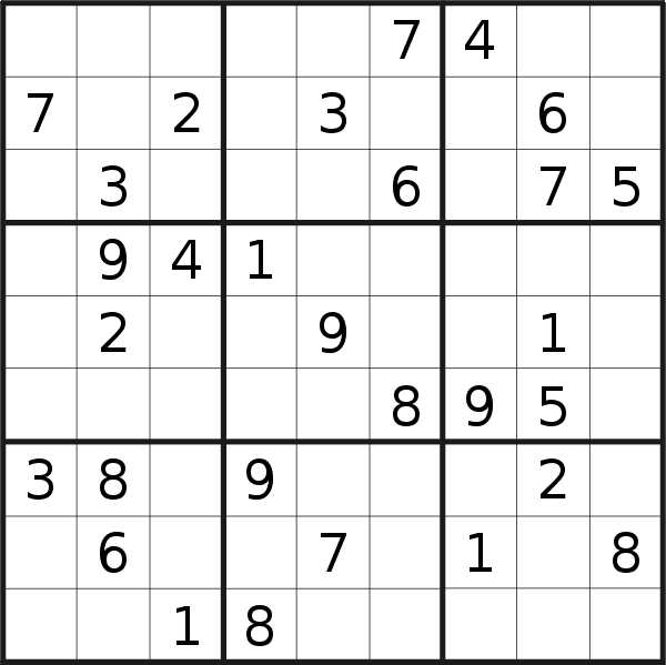 Sudoku puzzle for <br />Friday, 13th of May 2022