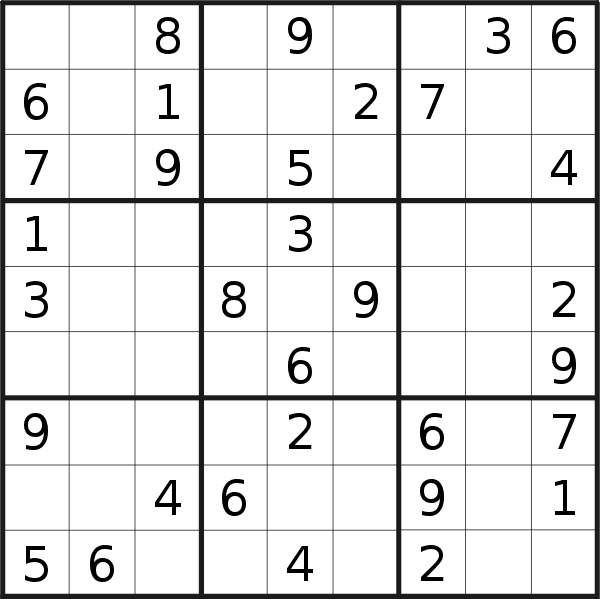 Sudoku puzzle for <br />Wednesday, 18th of May 2022