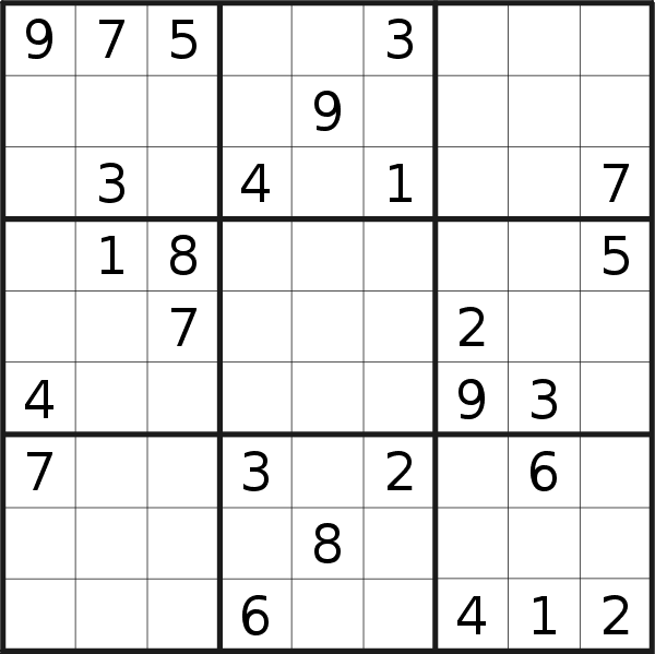 Sudoku puzzle for <br />Friday, 20th of May 2022