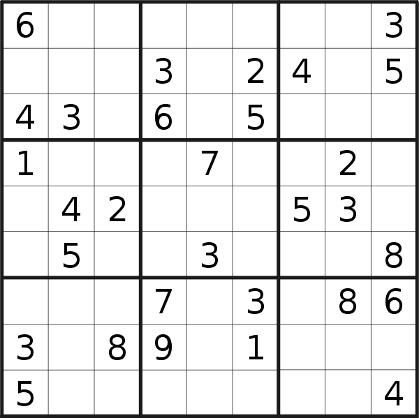 Sudoku puzzle for <br />Sunday, 22nd of May 2022