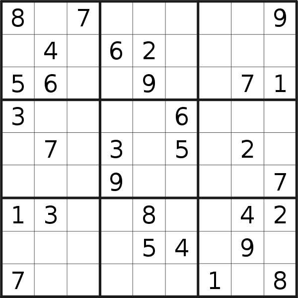 Sudoku puzzle for <br />Wednesday, 25th of May 2022