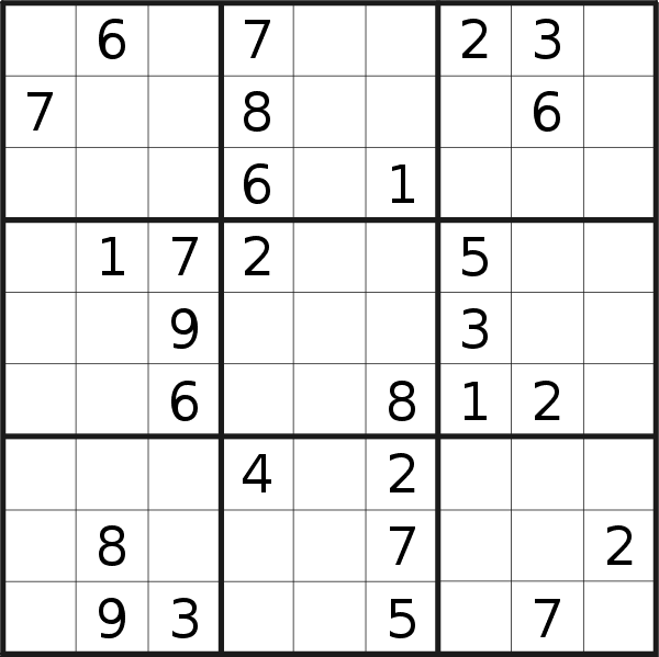 Sudoku puzzle for <br />Friday, 27th of May 2022