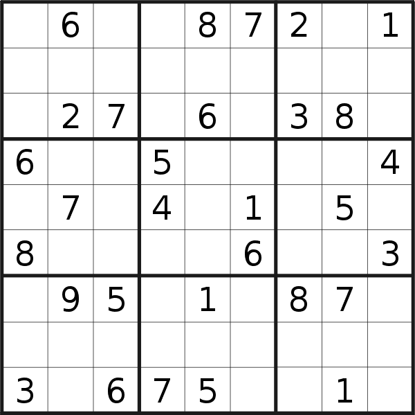 Sudoku puzzle for <br />Saturday, 28th of May 2022
