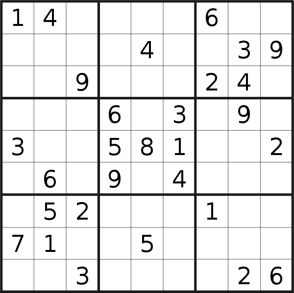 Sudoku puzzle for <br />Sunday, 29th of May 2022