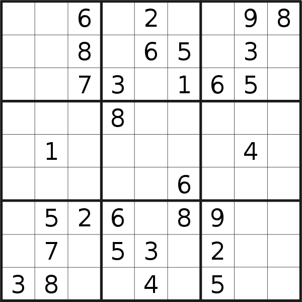 Sudoku puzzle for <br />Tuesday, 31st of May 2022