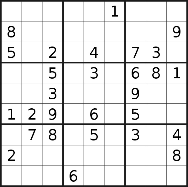 Sudoku puzzle for <br />Thursday, 2nd of June 2022