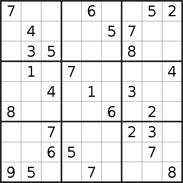 Sudoku puzzle for <br />Saturday, 4th of June 2022