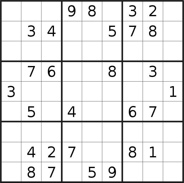 Sudoku puzzle for <br />Tuesday, 7th of June 2022