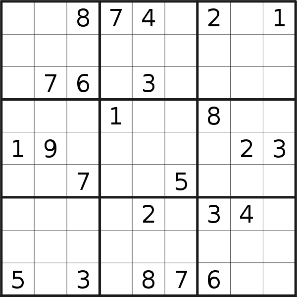 Sudoku puzzle for <br />Wednesday, 8th of June 2022