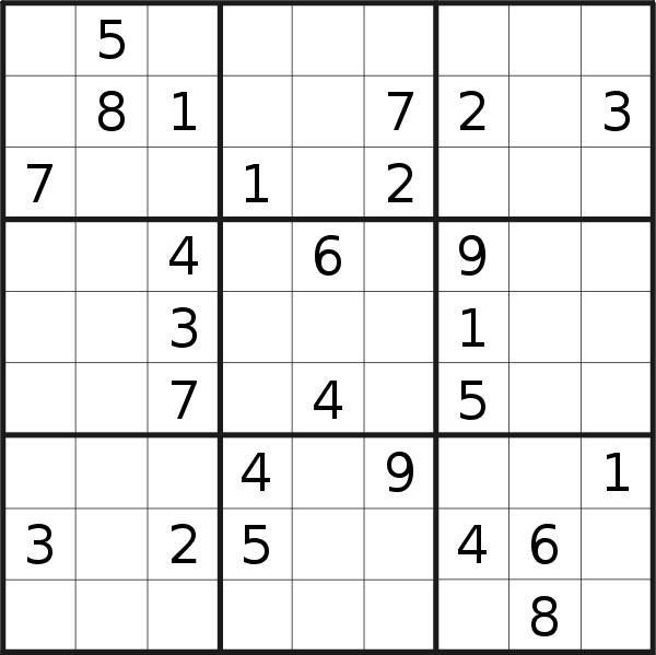 Sudoku puzzle for <br />Tuesday, 21st of June 2022